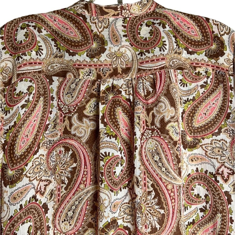 LIZ Claiborne Women's Paisley Blouse Size Large - Picture 4 of 7